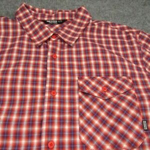 Outdoor Research Shirt Mens Extra Large XL Seapine Cranberry Plaid Short Sleeve‎